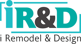 Logo of i Remodel & Design featuring the stylized letters "IR&D" in teal and black.